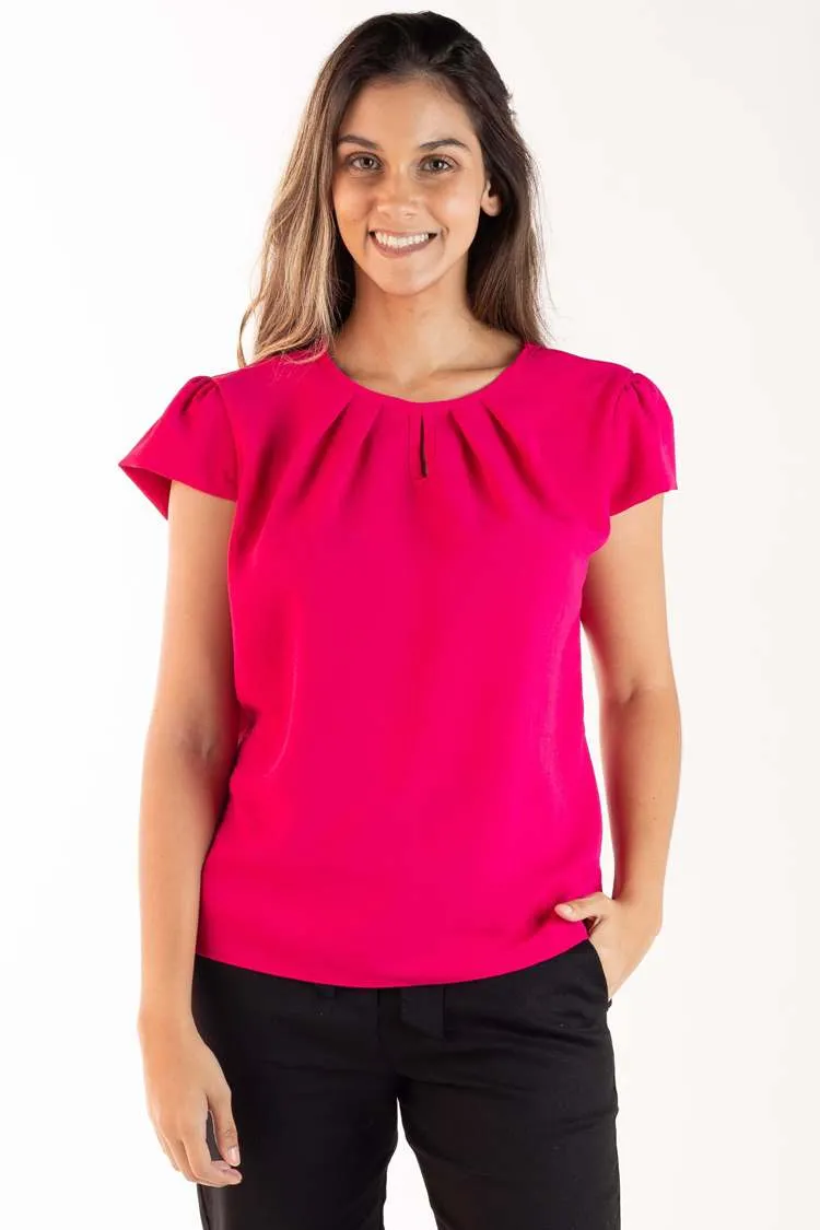 Blusa Dwz Manga Curta Com Abertura Frontal