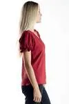Blusa Dwz Manga Curta Com Botoes Lisa