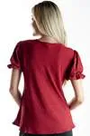 Blusa Dwz Manga Curta Com Botoes Lisa