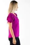 Blusa Dwz Manga Curta Com Botoes Lisa