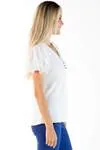 Blusa Dwz Manga Curta Com Botoes Lisa