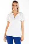 Blusa Dwz Manga Curta Com Botoes Lisa