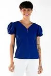 Blusa Dwz Manga Curta Com Botoes Lisa