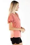 Blusa Dwz Manga Curta Com Botoes Lisa