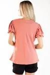 Blusa Dwz Manga Curta Com Botoes Lisa
