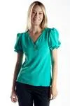Blusa Dwz Manga Curta Com Botoes Lisa