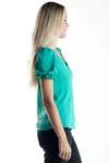 Blusa Dwz Manga Curta Com Botoes Lisa