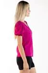 Blusa Dwz Manga Curta Com Botoes Lisa