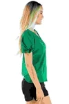 Blusa Dwz Manga Curta Com Botoes Lisa