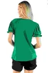 Blusa Dwz Manga Curta Com Botoes Lisa