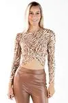 Blusa Dwz Manga Longa Estampada