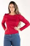 Blusa Dwz Canelada Manga Longa Liso