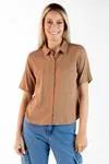 Camisa Dwz De Linho Manga Curta Com Botoes