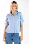 Camisa Dwz De Linho Manga Curta Com Botoes