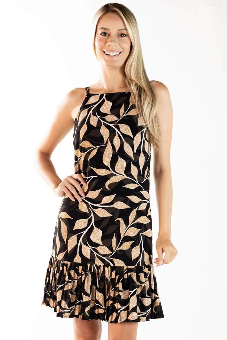 Vestido Dwz Curto Estampado Barra Plissada