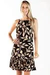 Vestido Dwz Curto Estampado Barra Plissada