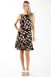 Vestido Dwz Curto Estampado Barra Plissada