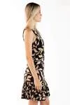 Vestido Dwz Curto Estampado Barra Plissada