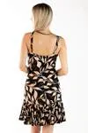 Vestido Dwz Curto Estampado Barra Plissada