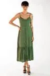 Vestido Dwz Liso Midi Com Botoes Frontais