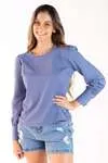 Blusa Dwz Manga Longa Com Punho Largo Detalhe botao