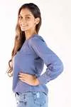 Blusa Dwz Manga Longa Com Punho Largo Detalhe botao