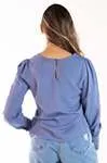 Blusa Dwz Manga Longa Com Punho Largo Detalhe botao