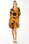 Vestido Dwz Curto Decote Quadrado Estampado
