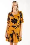 Vestido Dwz Curto Decote Quadrado Estampado