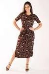 Vestido Dwz Midi Estampado De Malha
