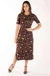 Vestido Dwz Midi Estampado De Malha