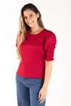 Blusa Dwz Canelada Manga Bufante Com Lastex