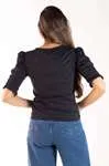 Blusa Dwz Canelada Manga Bufante Com Lastex