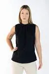 Blusa Dwz Gola Plissada Sem Manga Lisa