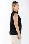 Blusa Dwz Gola Plissada Sem Manga Lisa