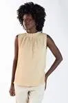 Blusa Dwz Gola Plissada Sem Manga Lisa