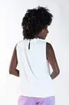 Blusa Dwz Gola Plissada Sem Manga Lisa
