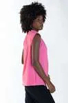 Blusa Dwz Gola Plissada Sem Manga Lisa