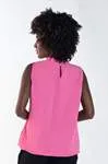 Blusa Dwz Gola Plissada Sem Manga Lisa