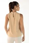 Blusa Dwz Gola Plissada Sem Manga Lisa