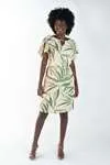 Vestido Dwz Curto Estampado Manga Babado