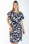 Vestido Dwz Curto Estampado Manga Babado