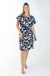 Vestido Dwz Curto Estampado Manga Babado