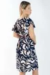 Vestido Dwz Curto Estampado Manga Babado