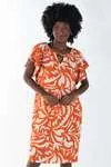 Vestido Dwz Curto Estampado Manga Babado