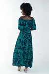 Vestido Dwz Estampado Midi Ombro a Ombro