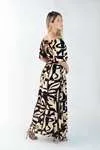 Vestido Dwz Estampado Midi Ombro a Ombro