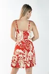 Vestido Dwz Curto Estampado Barra Plissada