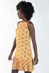 Vestido Dwz Curto Estampado Barra Plissada