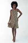 Vestido Dwz Curto Estampado Barra Plissada